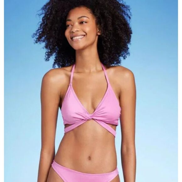 NEW NWT Choose Sz Pinkish Purple Twist Front Removable Pads Underwire Bikini Top - Picture 1 of 2